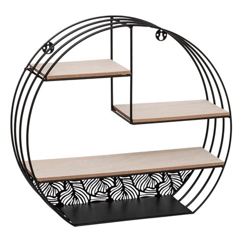 Étagère murale ronde en métal L39cm Noir Veo shop