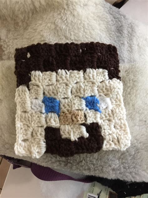 Have Completed Steve” For The C2c Minecraft Blanket Rcrochet