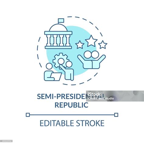 Semipresidential Republic Soft Blue Concept Icon Stock Illustration ...