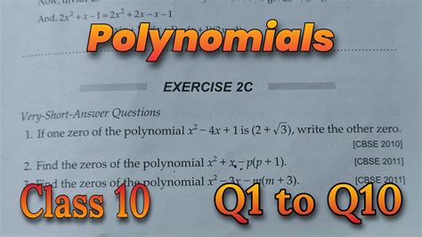 Class Ex C Q To Q Polynomials Rs Aggarwal Chapter