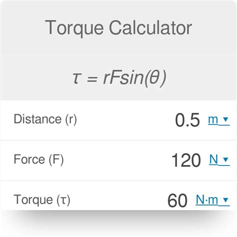 Torque Unit Conversion Table | Elcho Table