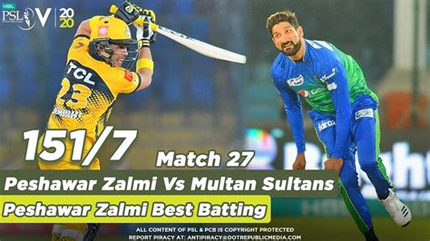 Peshawar Batting Peshawar Zalmi Vs Multan Sultans 2nd Inning