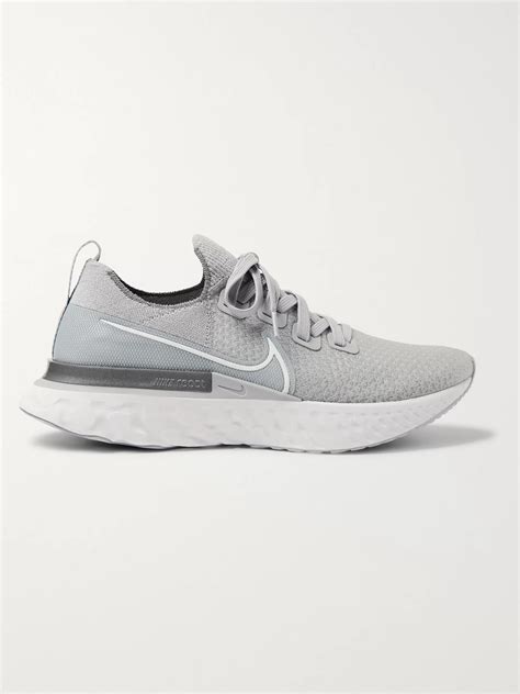 Nike React Infinity Run Flyknit Mens Running Shoe In Wolf Grey White