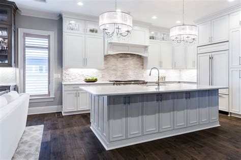 Cool White Kitchen With Bianco Romano Granite