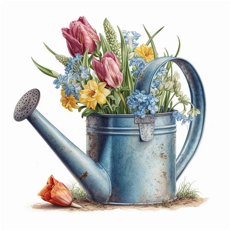 Blue Watering Can Clipart 9 High Quality S Nursery Art Digital