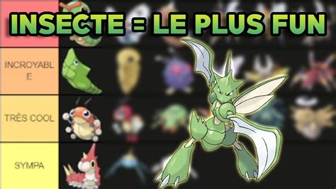 Ma TIER LIST des POKÉMON de Type INSECTE Le plus fun YouTube