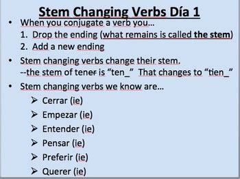 E IE Stem Changing Verbs Present Tense Initial Presentation By