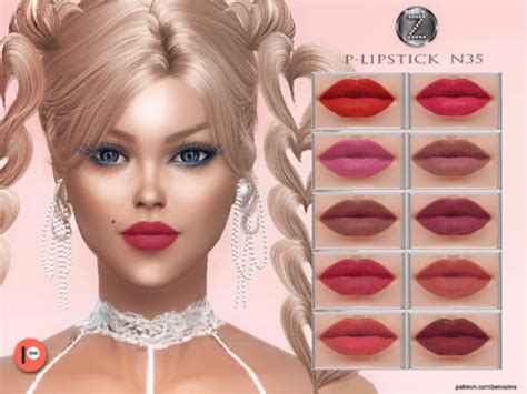 The Sims 4 P LIPSTİCK N35 by ZENX The Sims Book