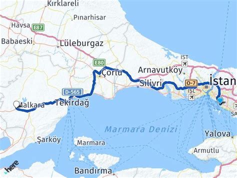 İstanbul Maltepe Malkara Tekirdağ Arası Kaç Km Yol Tarifi