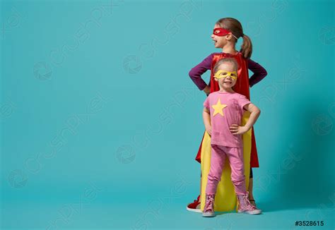 Children Playing Superhero Stock Photo 3528615 Crushpixel