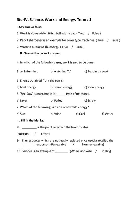 Work And Energy Interactive Worksheet Live Worksheets Worksheets