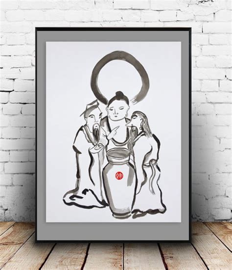 Three Vinegar Tasters Buddha Confucius Lao Tzu Print Poster Of