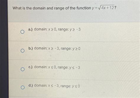 Solved What is the domain and range of the function | Chegg.com