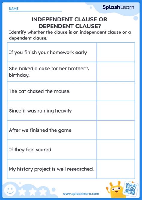 Independent Clause Or Dependent Clause Worksheet