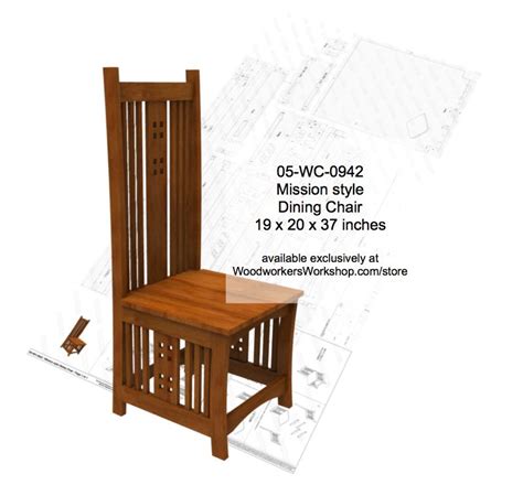 Mission Style Dining Room Chair Full Size Woodworking Plan Woodworkersworkshop