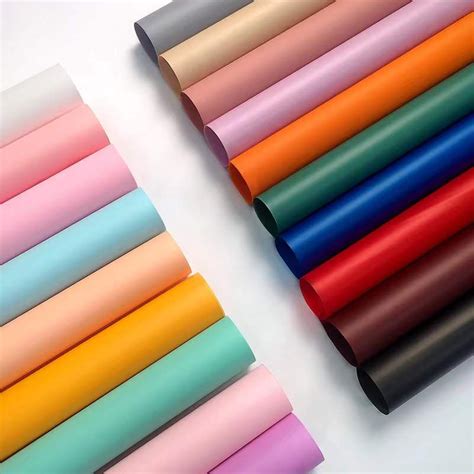 20 Pieces Of Flower Wrapping Paper Solid Color Two Color Waterproof