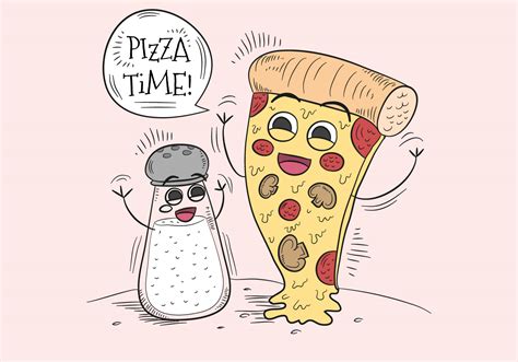 Funny Pizza And Salt Character for Pizza Time 148934 Vector Art at Vecteezy