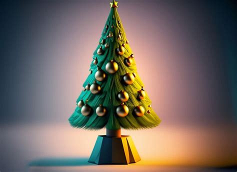 Árbol de navidad mágico realista con caja de regalo Foto Premium