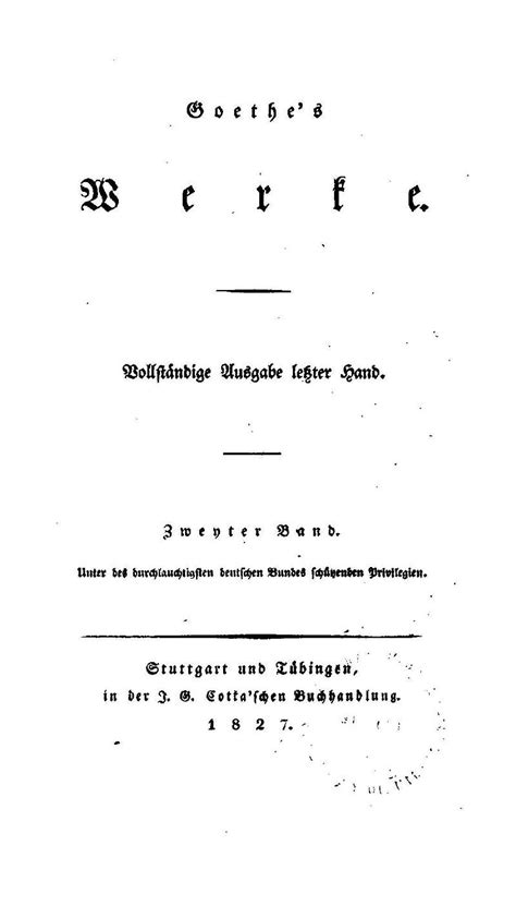 Werke Vollst Ndige Ausgabe Letzter Hand Band By Johann Wolfgang Von