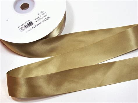 Gold Ribbon Offray Double Faced Antique Gold Satin Ribbon 1 Etsy