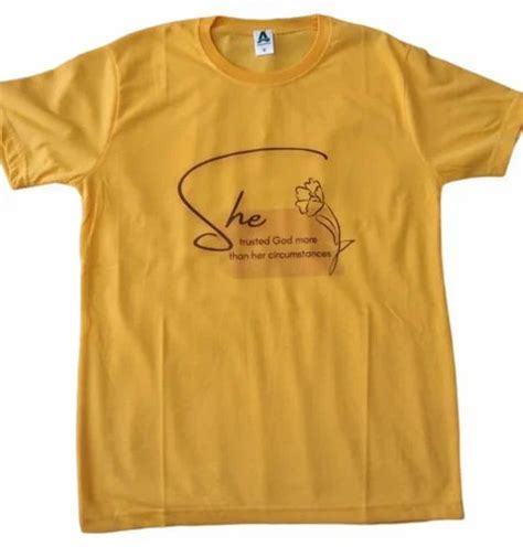 Printed Men Yellow Cotton T Shirt Round Collar At Rs 95 In New Delhi