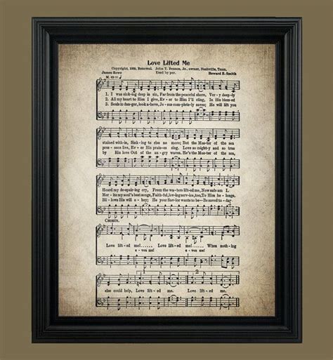 Love Lifted Me Hymn Print Wall Art Sheet Music Home Etsy Hymns