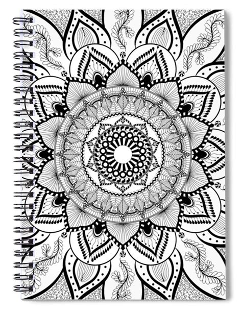 Intricate Mandala Zendala Black And White Spiral Notebook For Sale By Sharalee Art