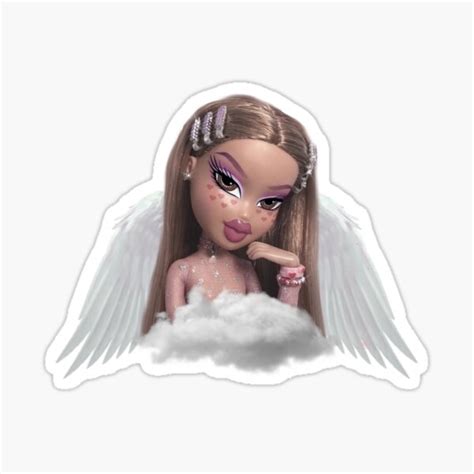 Y2k Doll Bratz Angel Cloud Pink White 2000s Aesthetic Tumblr Sticker