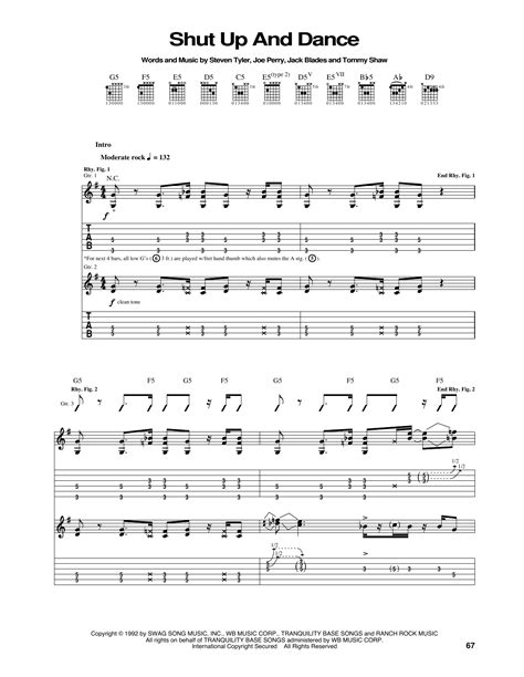 Shut Up And Dance by Aerosmith - Guitar Tab - Guitar Instructor