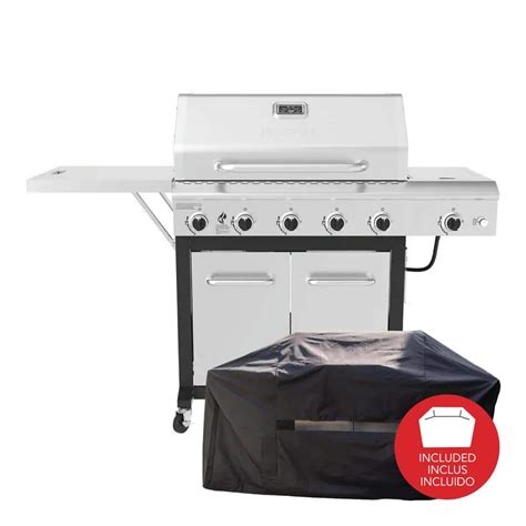 Nexgrill 5 Burner Propane Gas Grill In Stainless Steel With Side Burner