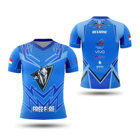 Kaos Baju Jersey Gaming Blue Sharp Esport Pria Wanita PUBG Mobile