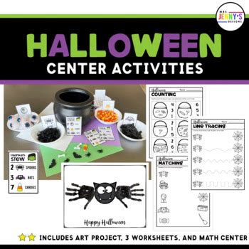 Halloween Preschool Activities - Counting, Sorting, Art Project, Worksheets