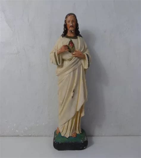 Ancienne Statue En Platre J Sus Sacr Coeur Cm Eur Picclick Fr