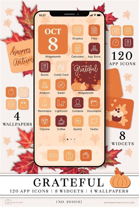 Fall App Icons Orange Ios App Icons Fall Aesthetic Ios Icons Fall