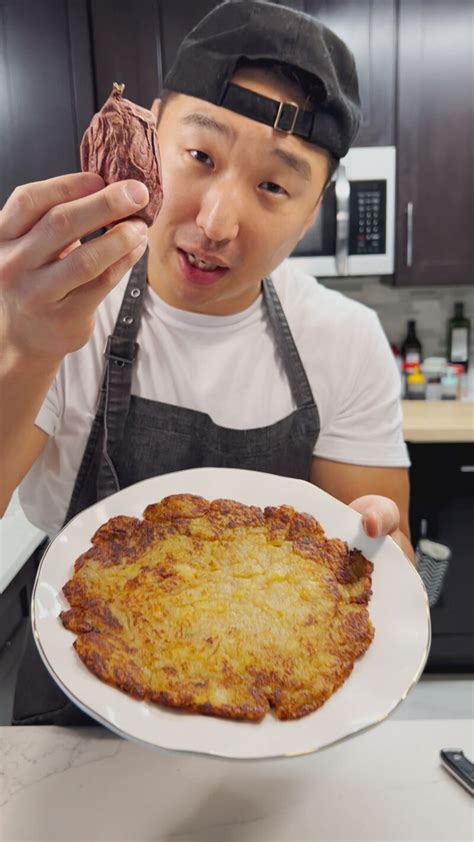 2-Ingredient Korean Sweet Potato Pancake - Chef Chris Cho