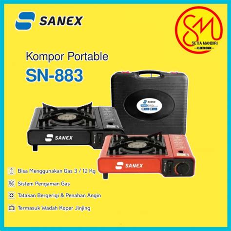 Jual COD SANEX SN883 Kompor Gas Portable 1 Tungku 2in1 SN 883 GARANSI