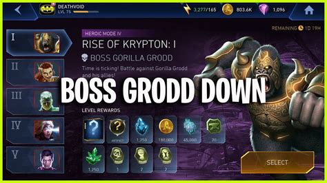 Injustice Mobile Boss Grodd Down Rewards Rise Of Krypton Heroic