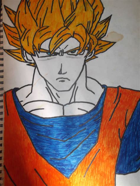 Goku Coloured By Ezbius On Deviantart