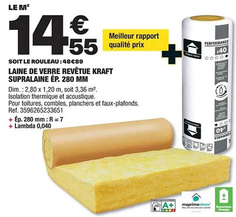 Promo Laine De Verre Rev Tue Kraft Supralaine P Mm Chez Brico