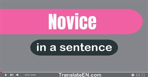 Novice in a Sentence