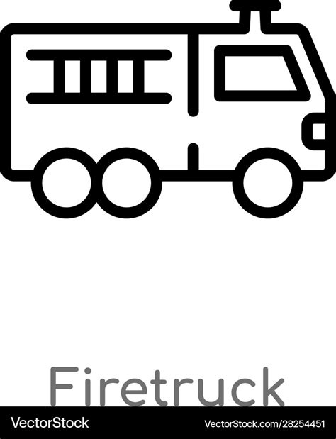 Outline firetruck icon isolated black simple line Vector Image