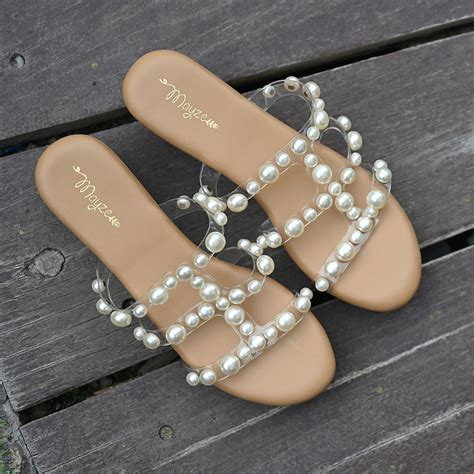 Buy MAYZE Pearl Pillow Nude Wedges Online