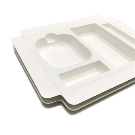 Bagasse Pulp Molded Tray Recyclable Pulp Inner Packaging Custom