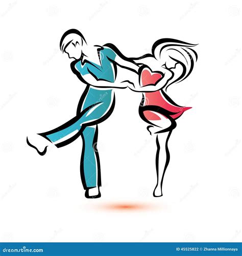 Jive Dancing Couple Stock Vector Illustration Of Dancers 45525822