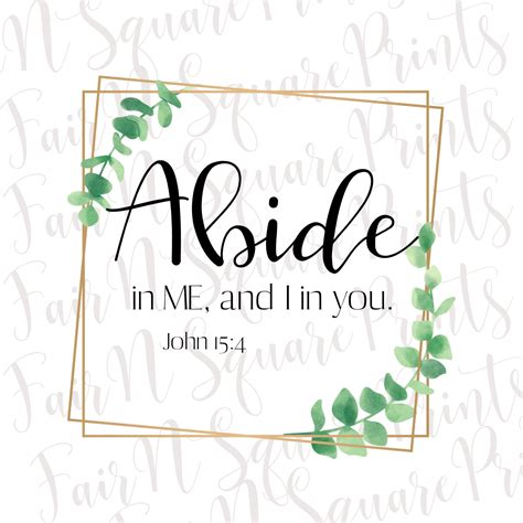 Abide In Me John 154 Png File For Sublimationpng For Etsy