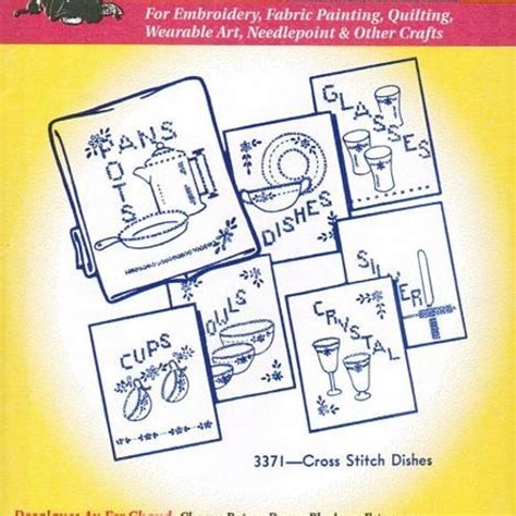 Cross Stitch Dishes Aunt Martha S Hot Iron Embroidery Etsy