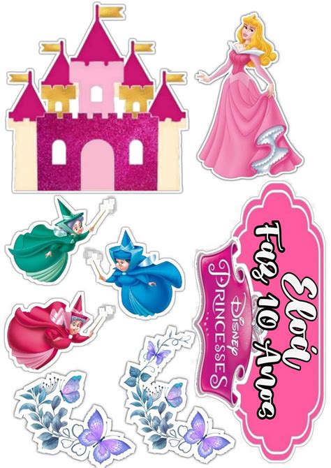 Topper Da Princesa Aurora Decoracao De Bolo Simples Bolo Barbie