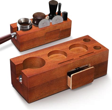 Amazon Kannino Wooden Coffee Tamping Station In Espresso