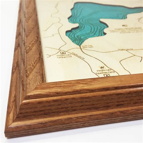 Wrights Lake Ca Single Depth Nautical Wood Chart 8″ X 10″ On Tahoe Time