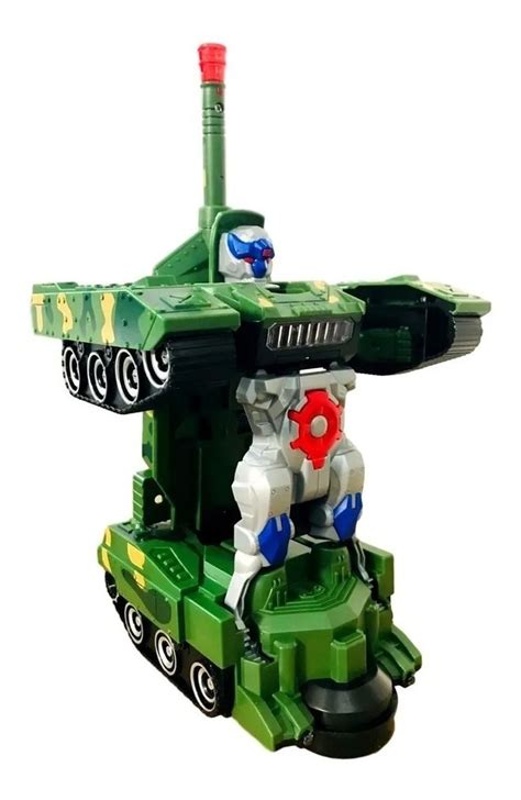 Brinquedo Transformers Carro Vira Robo Som E Luz Tanque